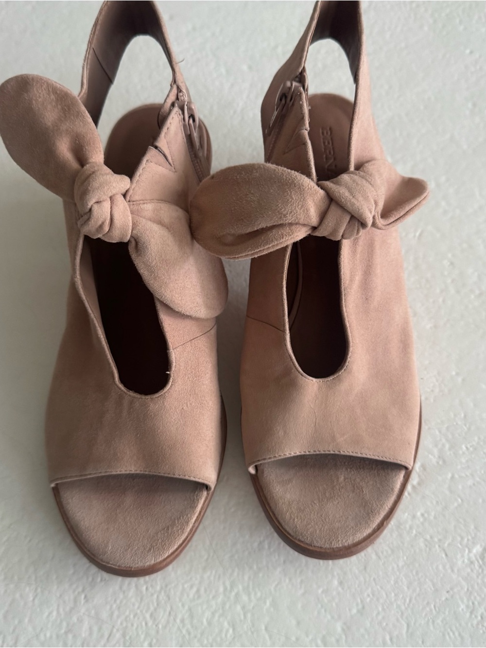 Bernardo Blush Knot Peep-Toe Slingback Heels